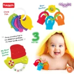 baby teether and rattle set funskool giggles 3 pcs infant toy gift pack