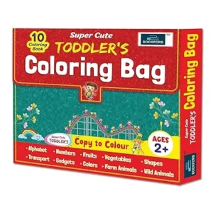 BOOKFORD Super Cute Toddler's Coloring Bag – Set of 10 Coloring Books for Kids