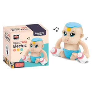 Dancing Rolling Electric Baby Toy | Voice Sensor Tumbling Doll with Music, LED Lights & Rotating Arms | Battery Operated Fun for Kids