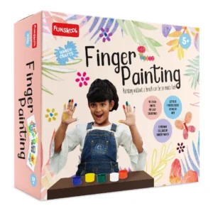 Funskool Finger Painting Kit for Kids | Safe & Non-Toxic Art Set | Washable Paints & Accessories | Creative Craft Activity for Toddlers 3+