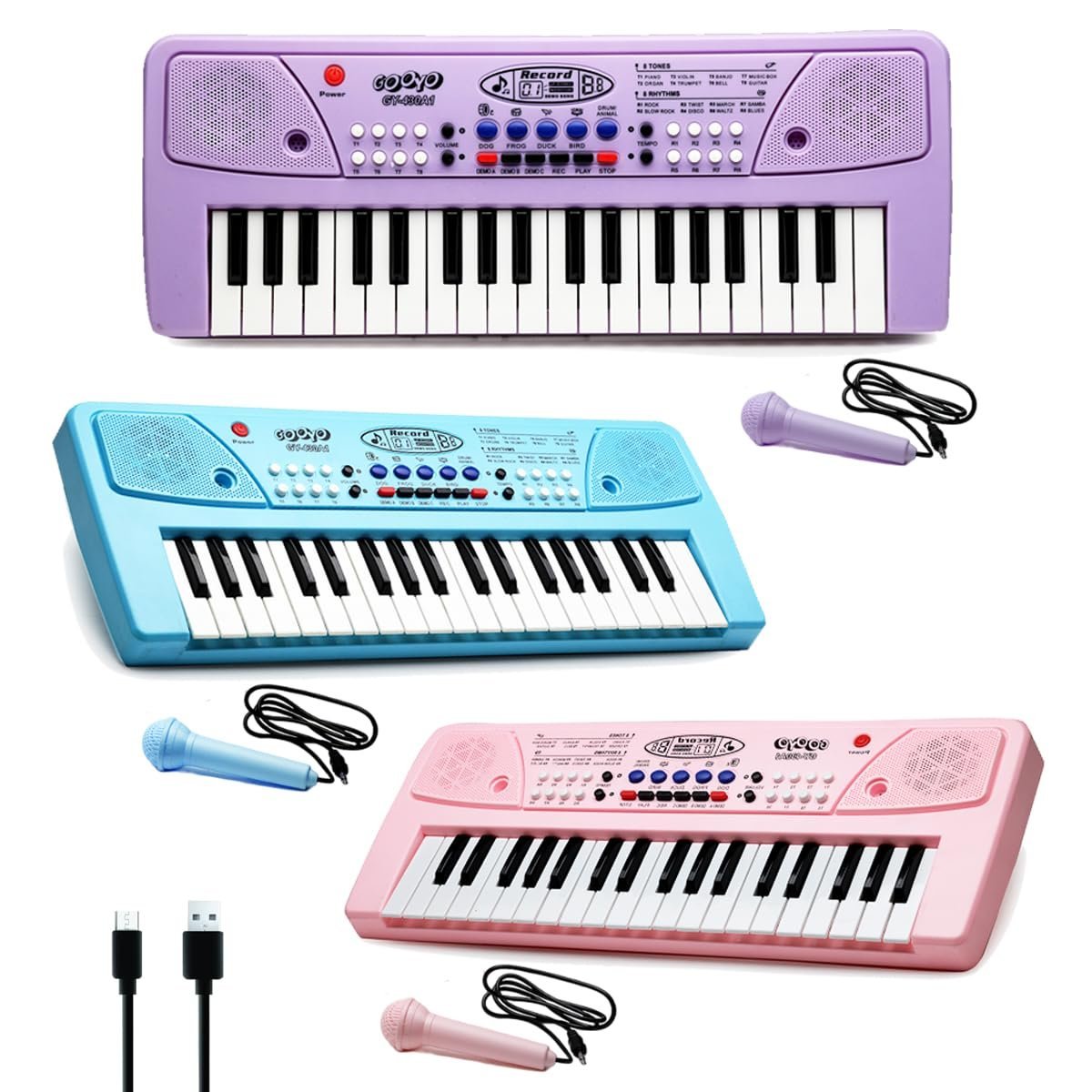 gooyo 37-key musical piano keyboard with microphone and speaker