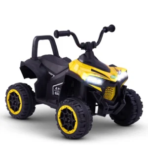 Monster ATV Rechargeable Battery Operated Electric Kids Bike with Light, USB & Music - yellow