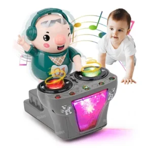 DJ Rock Pig Robot Toy | Musical Crawling Dancing Robot with LED Lights & Sound | Fun Interactive Toy for Kids | Multicolor