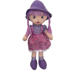 Striders Gurliez Lucia Rag Plush Doll | 50 cm Soft Stuffed Toy | Pastel Patchwork Dress | For Kids Ages 3+ | Multicolor