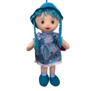 Striders Gurliez Nora Rag Plush Doll | 50 cm Soft Stuffed Toy | Cozy Patchwork Dress | For Kids Ages 3+ | Multicolor