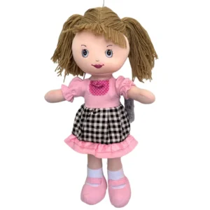 Striders Gurliez Scarlette Rag Plush Doll | 50 cm Soft Stuffed Toy | Elegant Red Dress | For Kids Ages 3+ | Multicolor