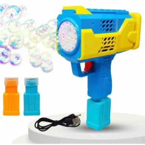 Unlimited Bubbles Rechargeable Bubble Gun | High-Speed Automatic Bubble Machine | For Kids Ages 3+ | Includes Bubble Solution | Multicolor