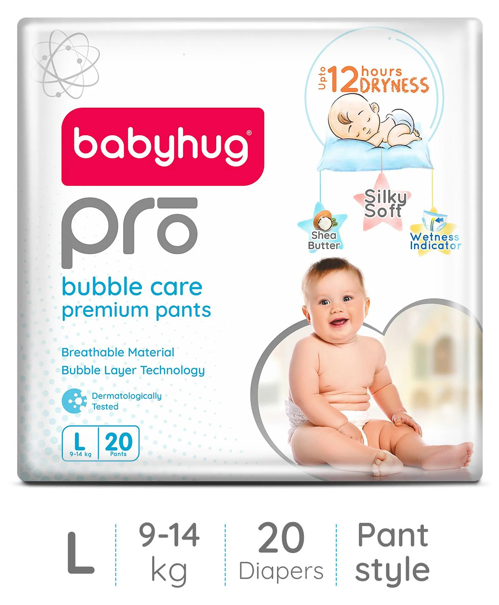 babyhug pro bubble care premium pants l size diapers