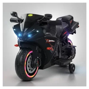 Battery Operated Ride-on R7 Bike for Boys and Girls With Light & Music - Black