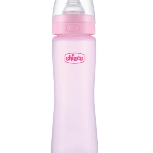 Chicco 250 ml Feed Easy Feeding Bottles Delight | 2-in-1 Powerful Anti-Colic Design in Blue & Pink - Pink