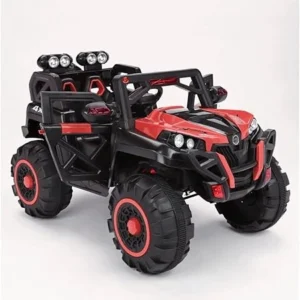 Monster Wheel Red 4X4 Kids Battery Operated Ride-on Jeep with Light & Music - Painted