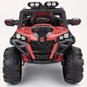 Monster Wheel Red 4X4 Kids Battery Operated Ride-on Jeep with Light & Music
