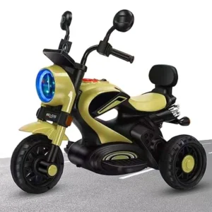 Jammbo Super Harley Kids' Battery-Operated Bike – With Light & Music - Golden
