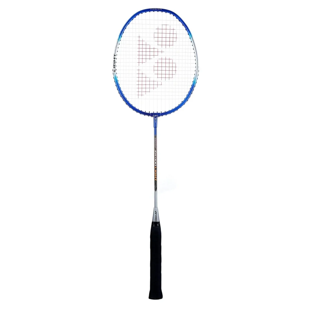 yonex zr 100 light aluminium strung badminton racket blue