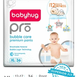 Babyhug Pro Diapers XL Delight | 12-Hour Powerful Bubble Soft Pant Style Diapers - 36