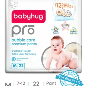Babyhug M Pro Bubble Care Premium Pant Style Diapers Delight | 12 Hour Powerful Soft Protection - 22