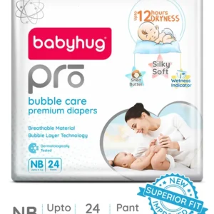 Babyhug NB Pro Bubble Care Premium Pant Style Diapers Delight | 12 Hour Powerful Soft Newborn Protection - 24