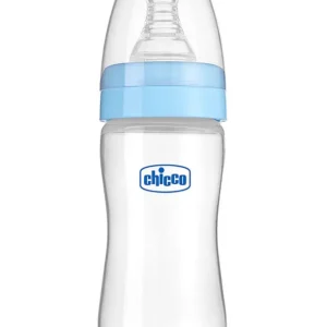 Chicco 125 ml Feed Easy Anti Colic Slow Flow Feeding Bottle Delight | 2-in-1 Powerful Gentle Feeding - blue