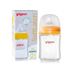 Pigeon Soft Latch Anti Colic Wide Neck Glass Feeding Bottle