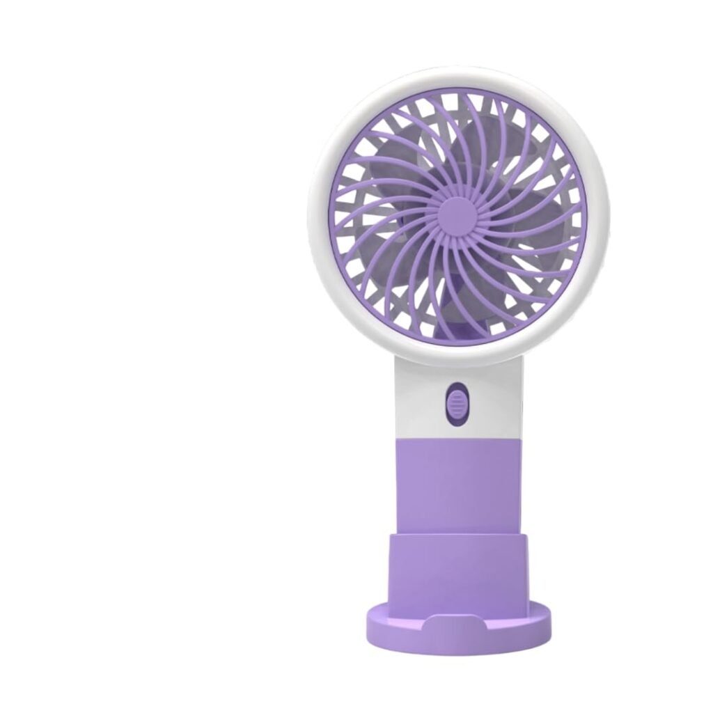 Portable Mini Fan in purple color – lightweight rechargeable desk and handheld fan