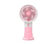 Portable Mini Fan in pink color – USB rechargeable handheld and desk fan