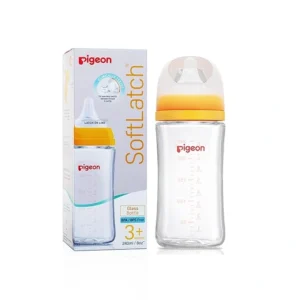 Pigeon Soft Latch Anti Colic Wide Neck Glass Feeding Bottle