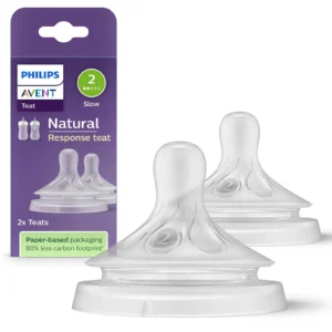 Avent Natural Response Baby Bottle Flow 2 Teat | Ideal for 0 Months+ | Pack of 2