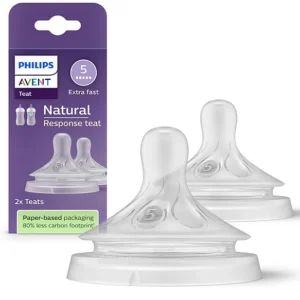 Avent Natural Response Flow 5 baby bottle teat pack of 2 for 6 months+