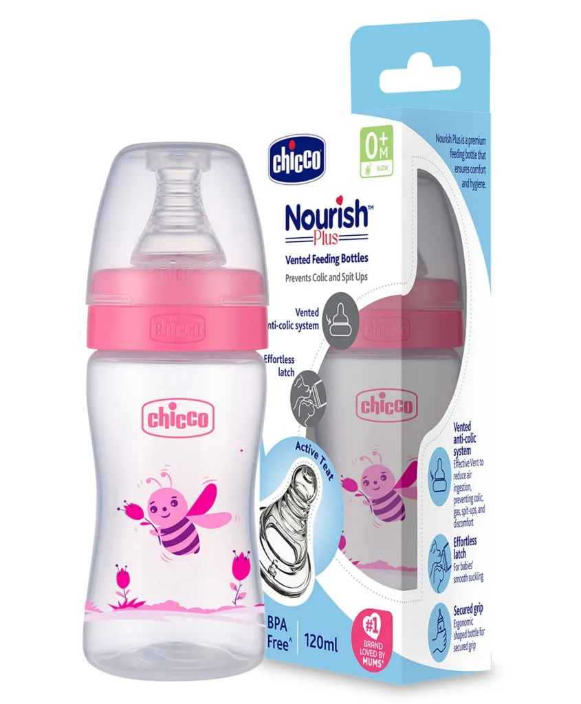 Milk Bottle for New Born Baby Chicco Nourish Plus Feeding Bottle