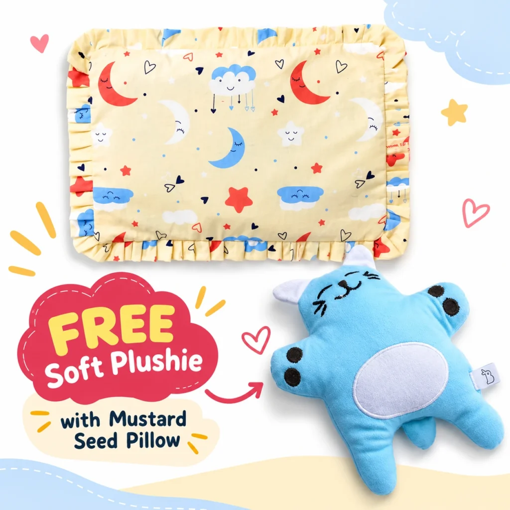 Mustard Seed Pillow for Newborn Baby Sweet Dreams 27x18 cm