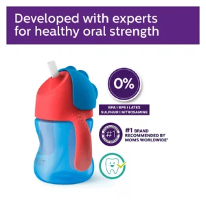 Philips Avent Bendy 200ml twin handle straw cup for babies 9 months+