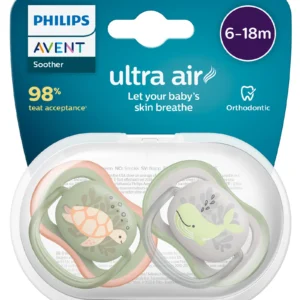 Philips Avent Ultra Air orthodontic baby pacifier off white pack of 2 for 6-18 months
