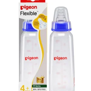 Pigeon Peristaltic Nursing Bottle – 200ml | 4+ Months | Blue, Red & Pink - blue