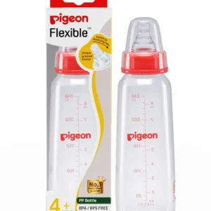 Pigeon Peristaltic Nursing Bottle – 200ml | 4+ Months | Blue, Red & Pink - red