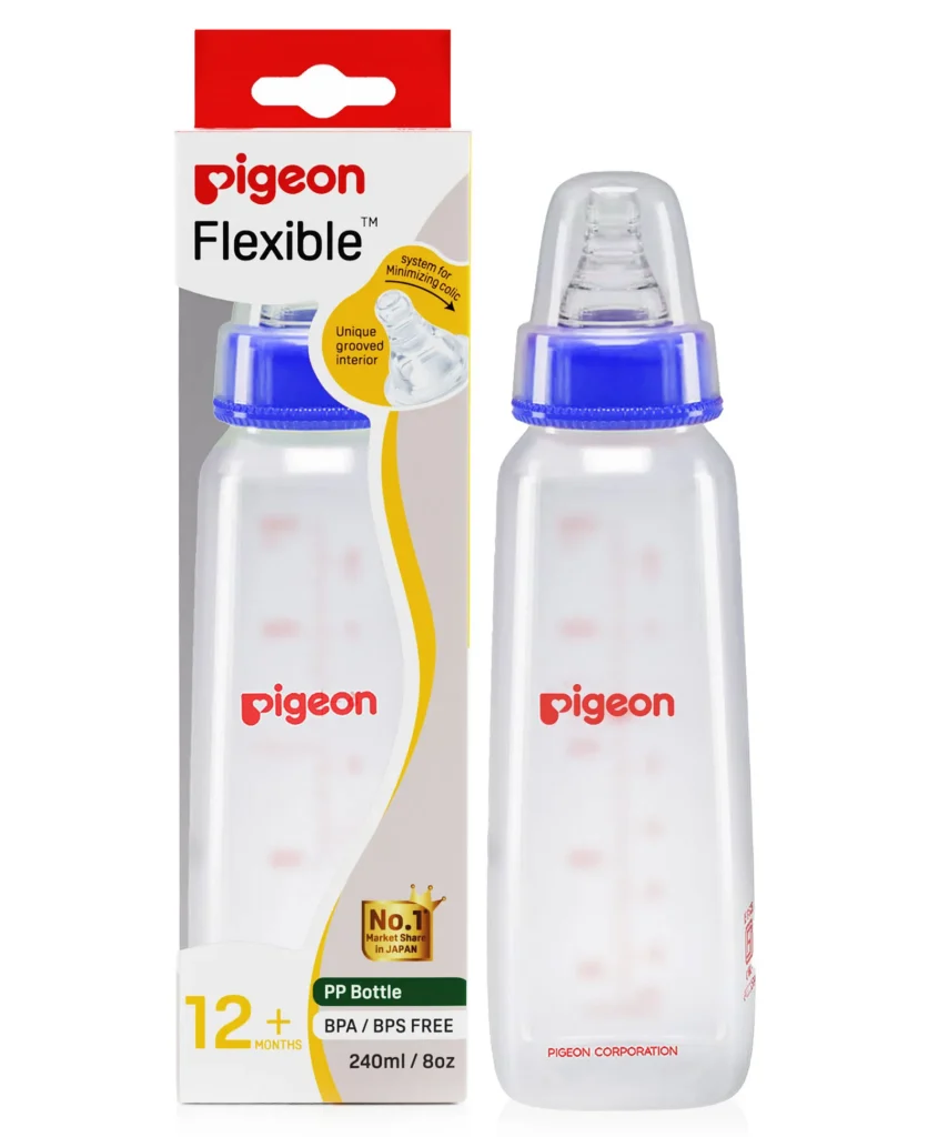 Pigeon 240ml peristaltic nursing bottle in blue 2