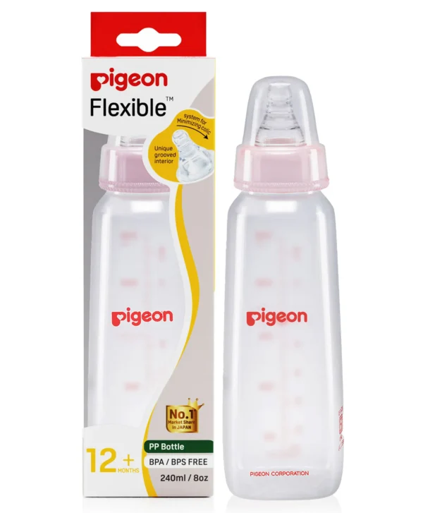 Pigeon 240ml peristaltic nursing bottle in pink