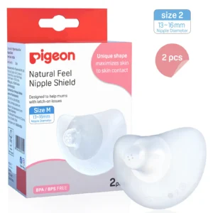 Pigeon Natural Feel Nipple Shield with Case – White | Size 2