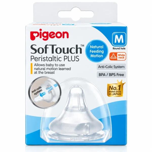 Pigeon Softouch Peristaltic PLUS wide neck nipple M cuts