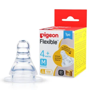 Pigeon Flexible Peristaltic Slim Neck Nipple – S, M, L & Y Cut | 1 Piece - M-Round Hole