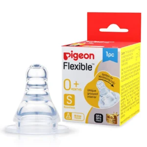 Pigeon Flexible Peristaltic Slim Neck Nipple – S, M, L & Y Cut | 1 Piece - S-Round Hole