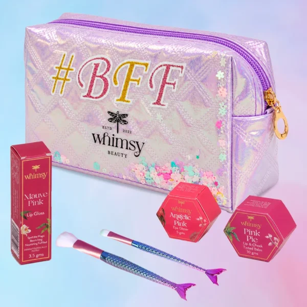 Real Makeup Kit for Girl Child Whimsy Glitters Pouch Pack of 5