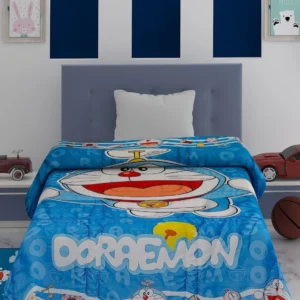 Doraemon Cartoon Single Comforter for AC Room – Polyester | Blue